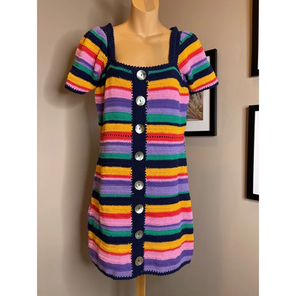 Anthropologie Farm Rio Renata Crochet Mini Dress - Picture 5 of 7